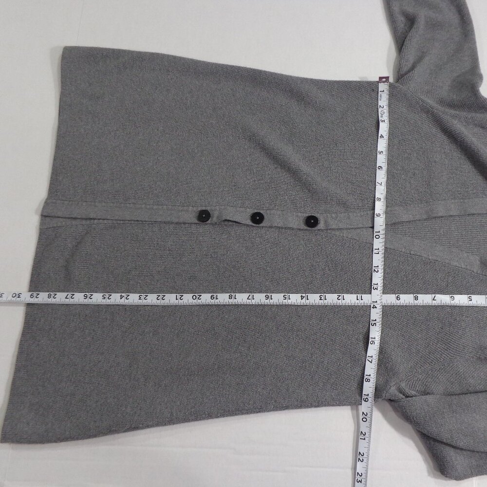J Jill Women’s 3-Button Cotton Blend Ribbed Long Gray Cardigan Sweater Size M - Picture 3 of 6